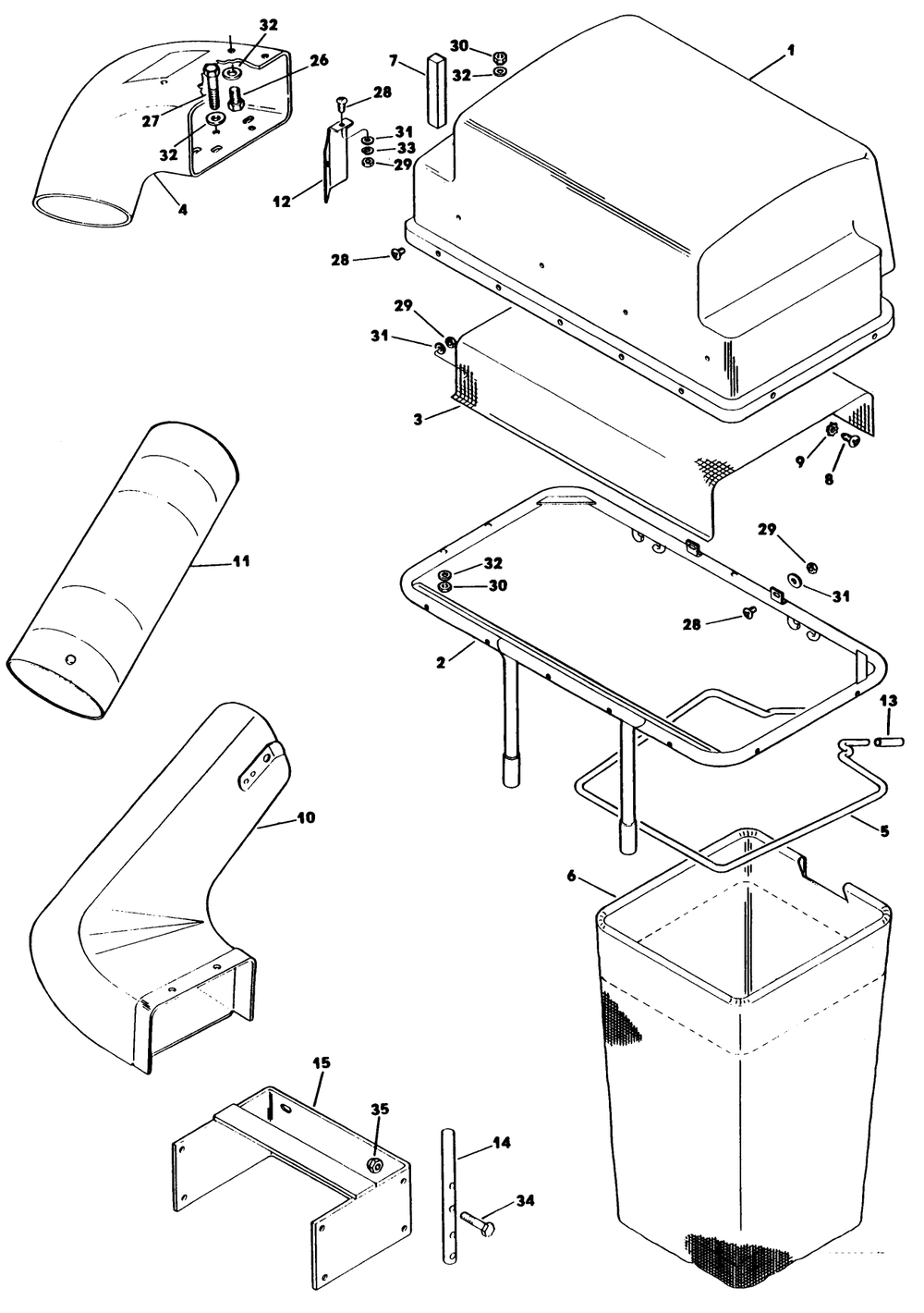 Grass Catcher 2 Diagram and Parts List for 62542C (G00000001-G99999999)(1988) Lawn Boy Lawn Tractor